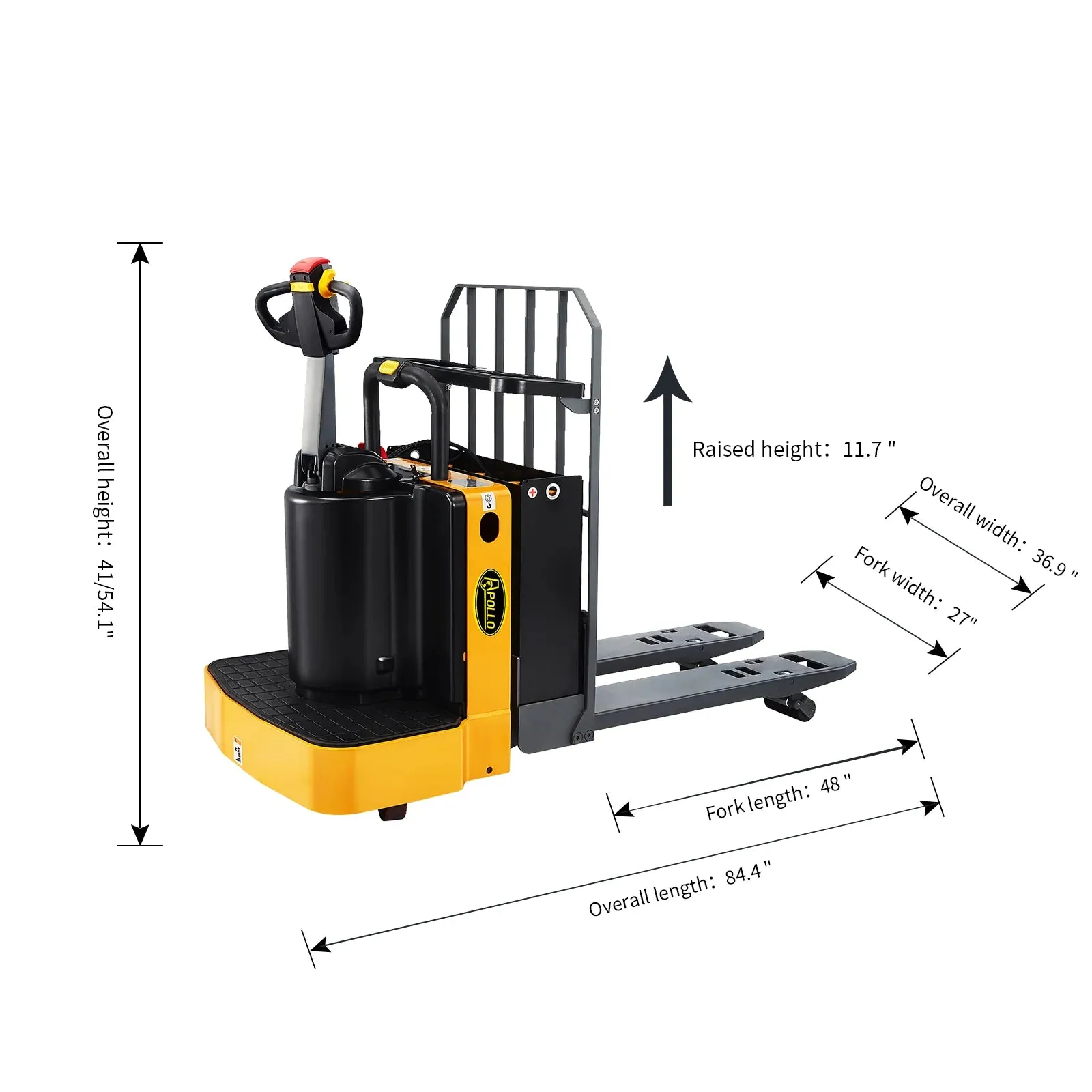 Apollolift Full Electric End Control Pallet Jack 5500lbs. 48" x27" A-1024