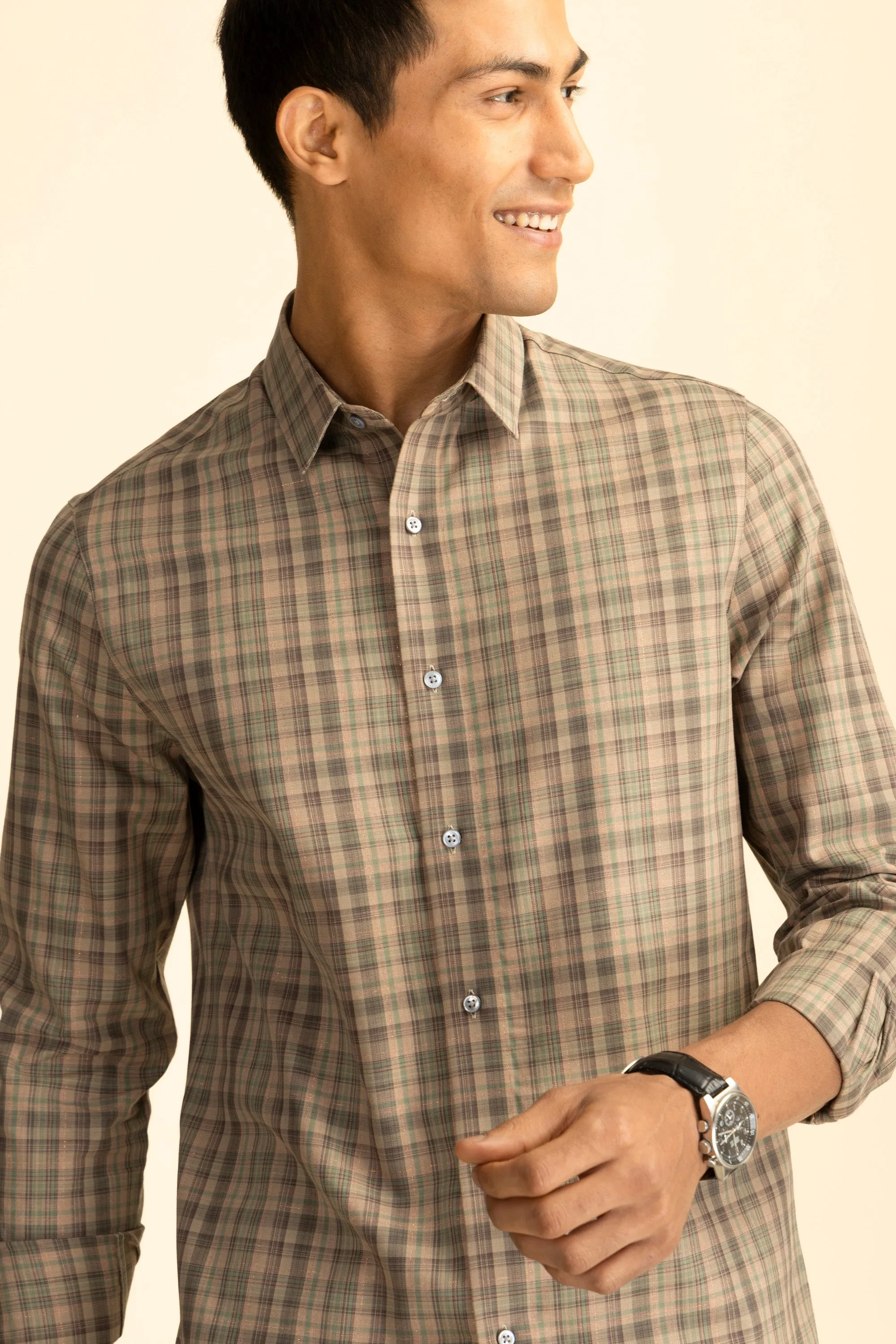 Brown Check Shirt