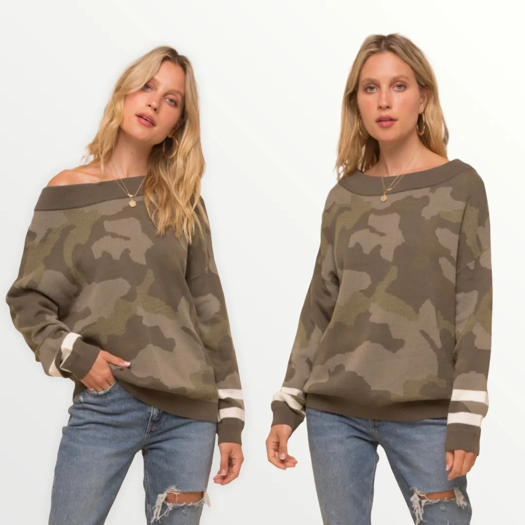Camo Loose Fit Sweater
