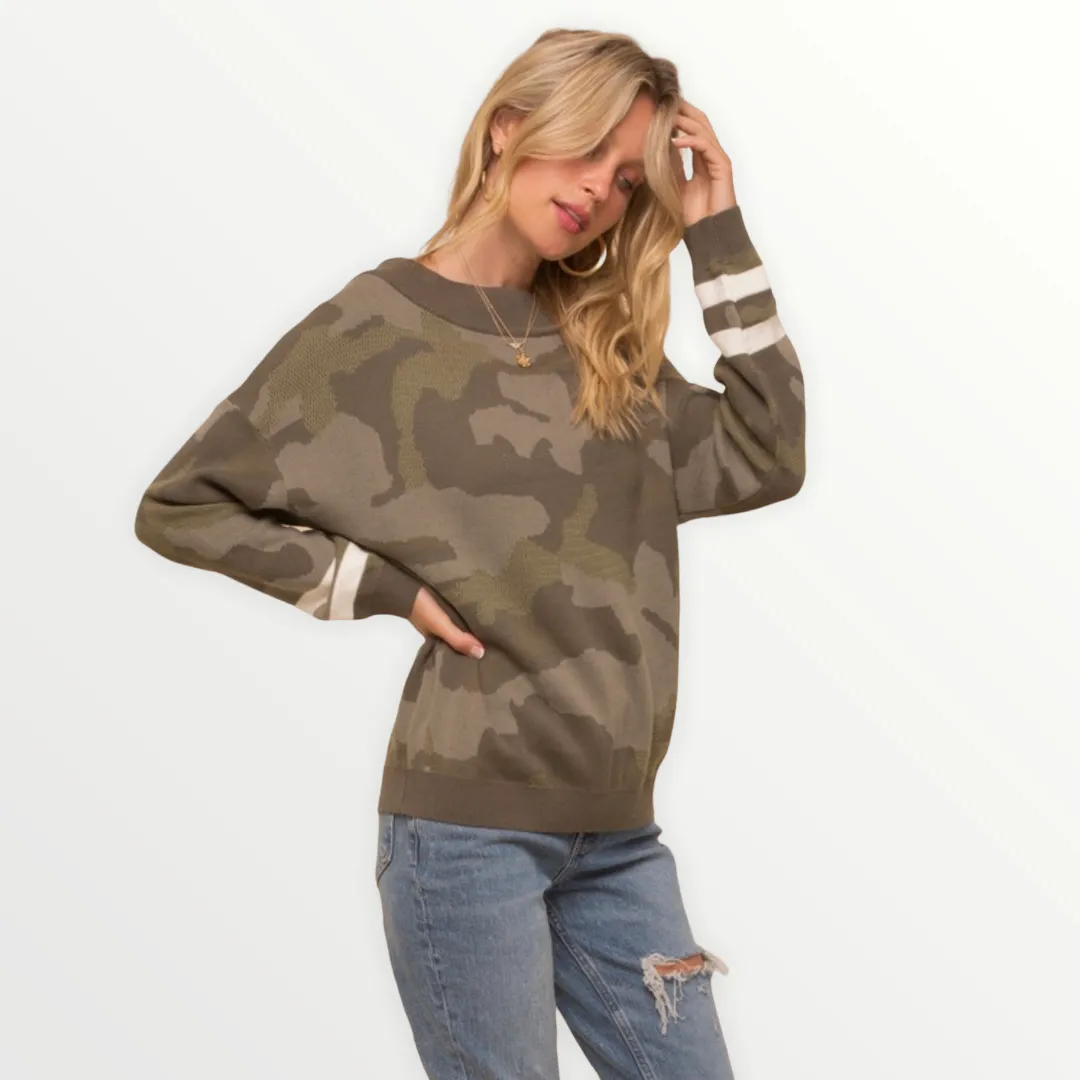 Camo Loose Fit Sweater