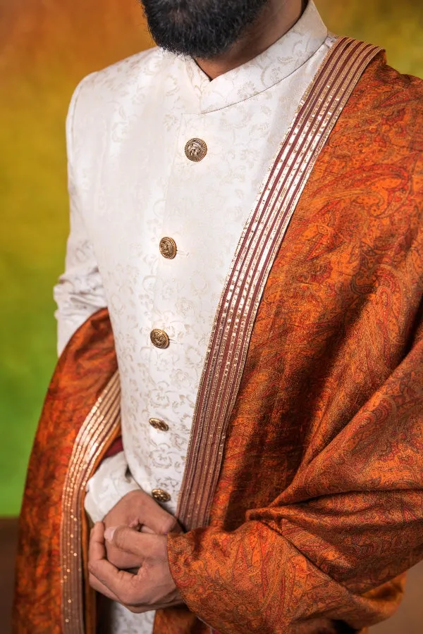 DESIGNER SHERWANI OUTFIT IN BEIGE
