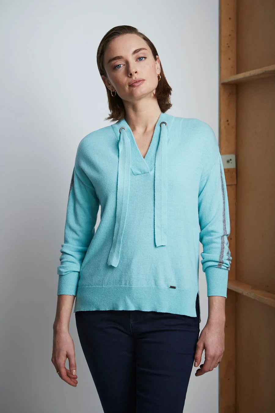 Divided Sweater - Aqua