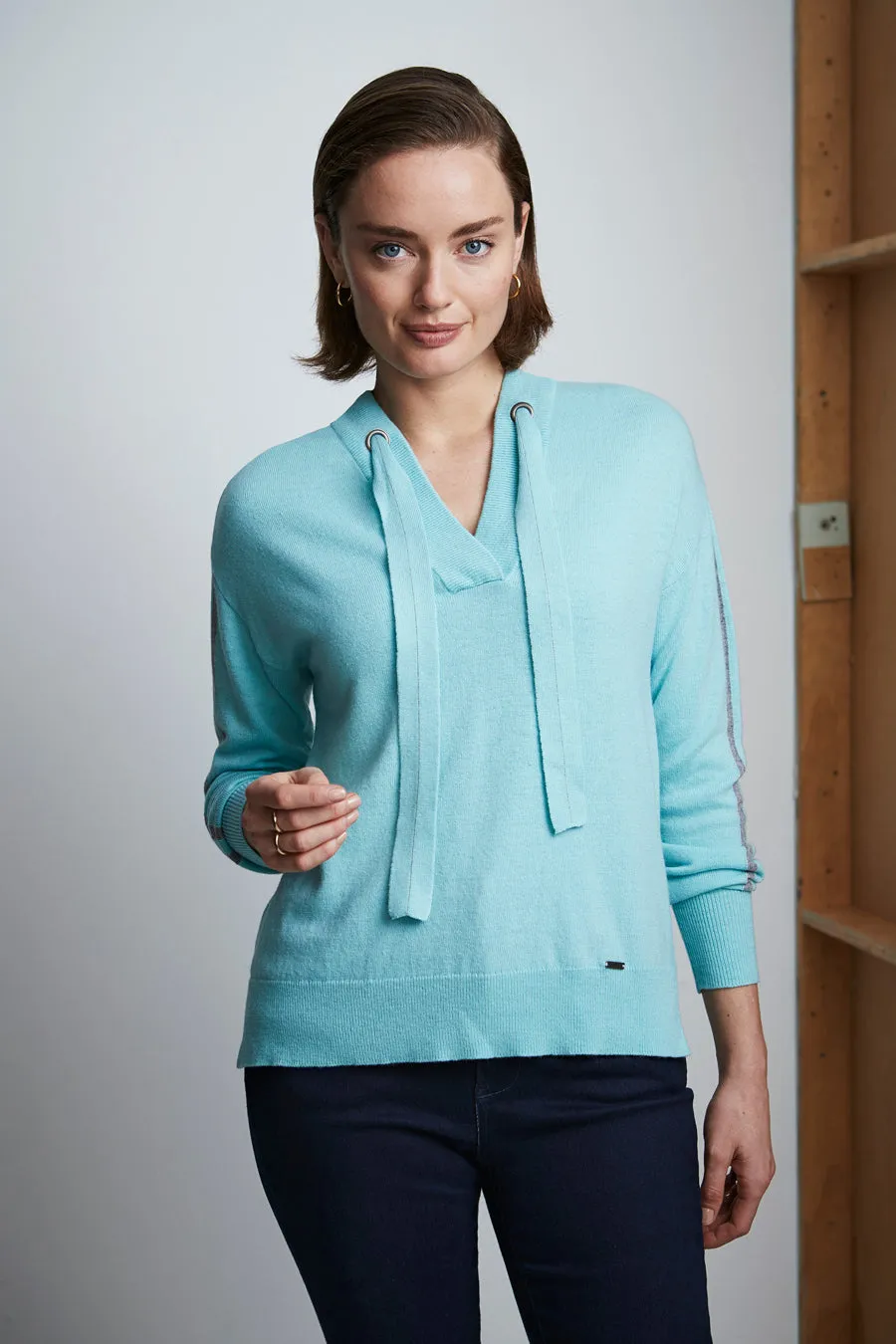Divided Sweater - Aqua