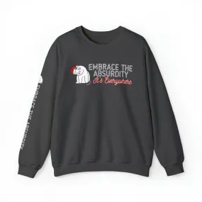 Embrace the Absurdity: Christmas Cat Women's Sweatshirt with Unique Arm Detail