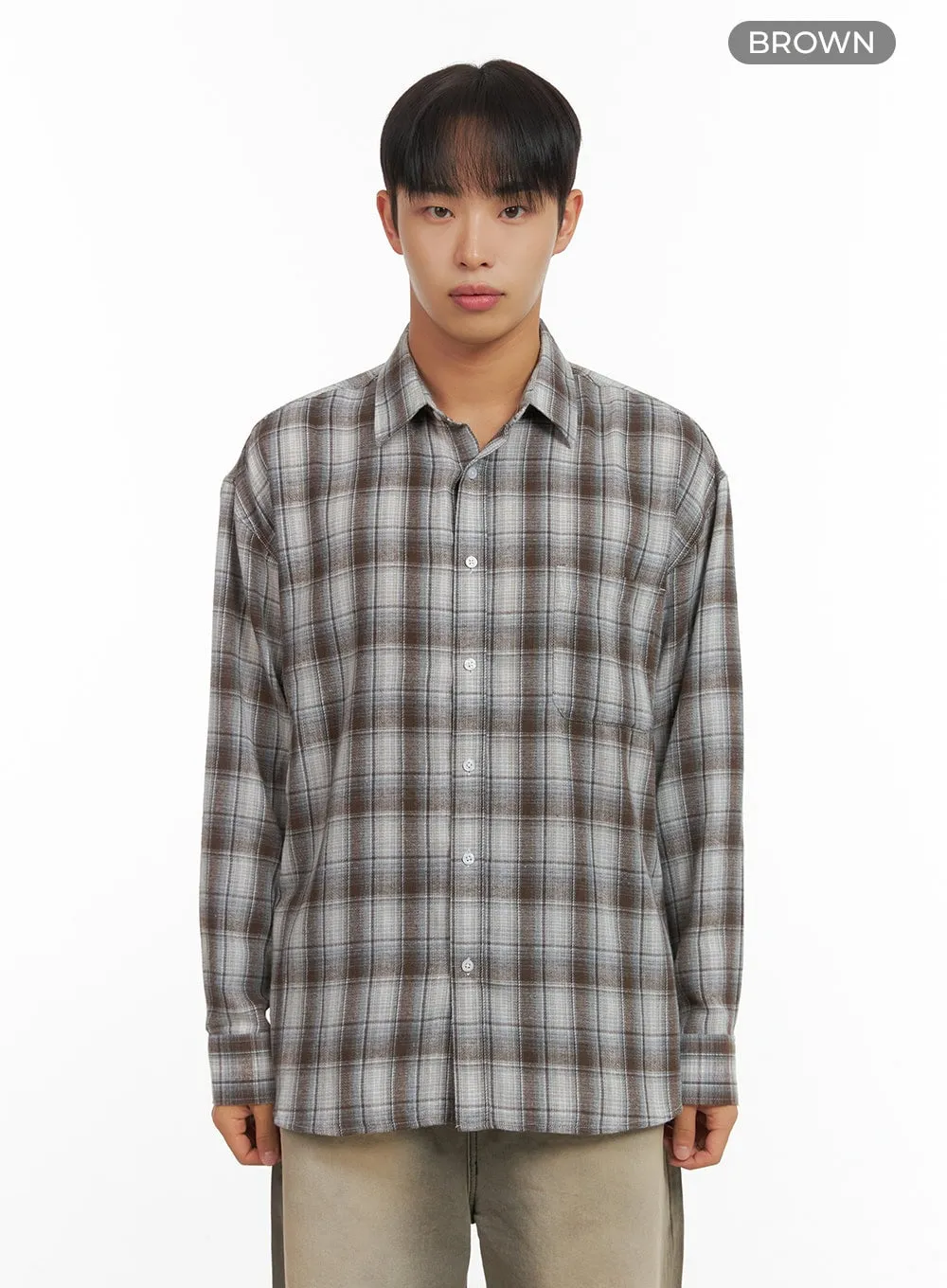 Loose-Fit Buttoned Check Shirt CO410