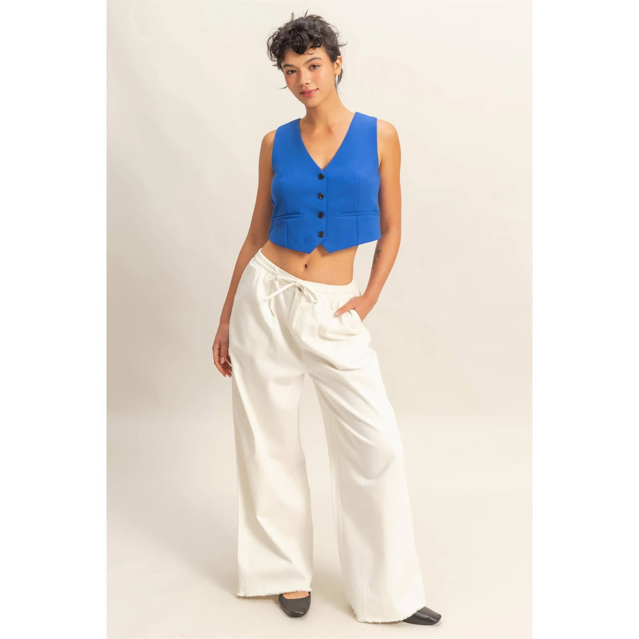 Loose Fit White Jeans