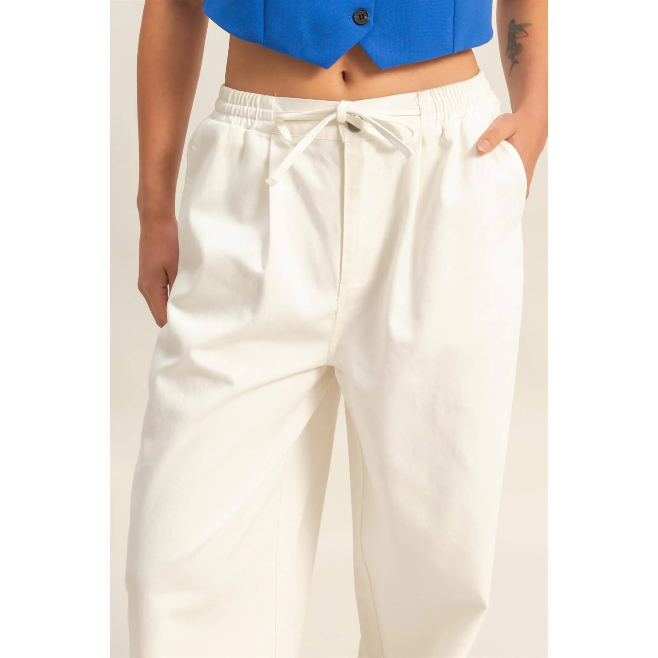 Loose Fit White Jeans