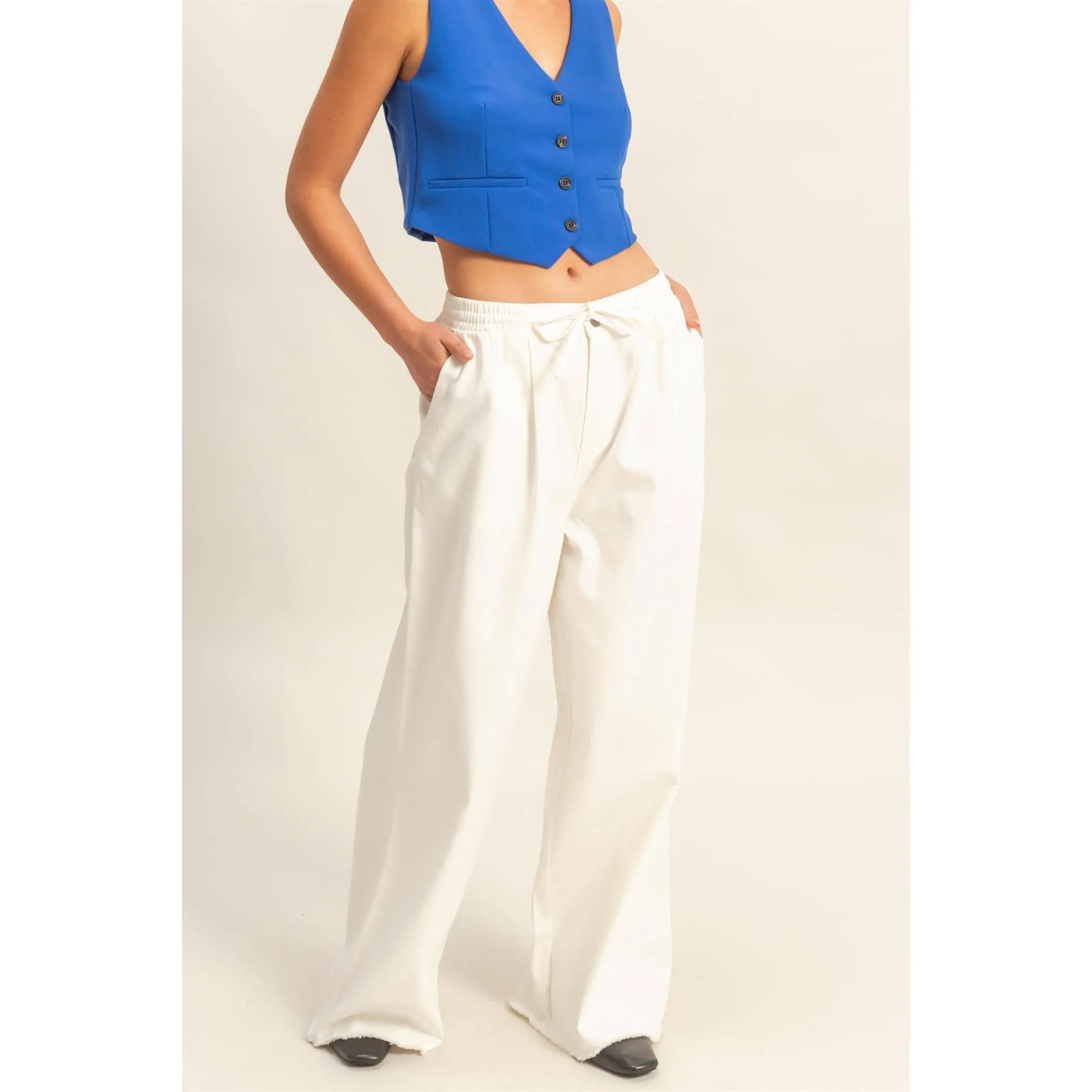 Loose Fit White Jeans