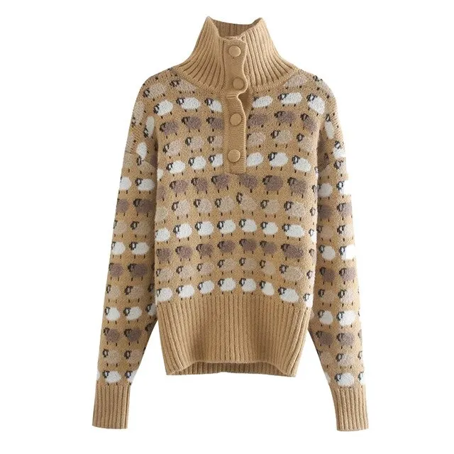 LOOSE JACQUARD KNITTED SWEATER