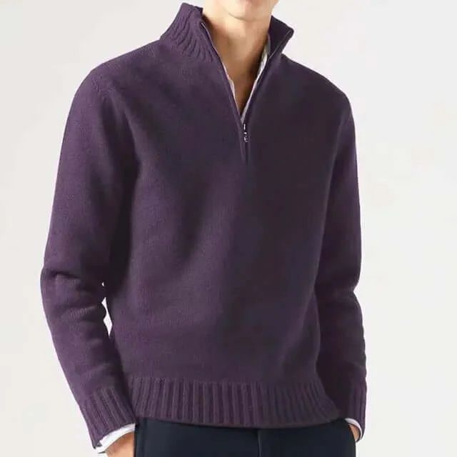 Men's Half-Zip Warm Sweater: Stylish & Comfortable Knitwear