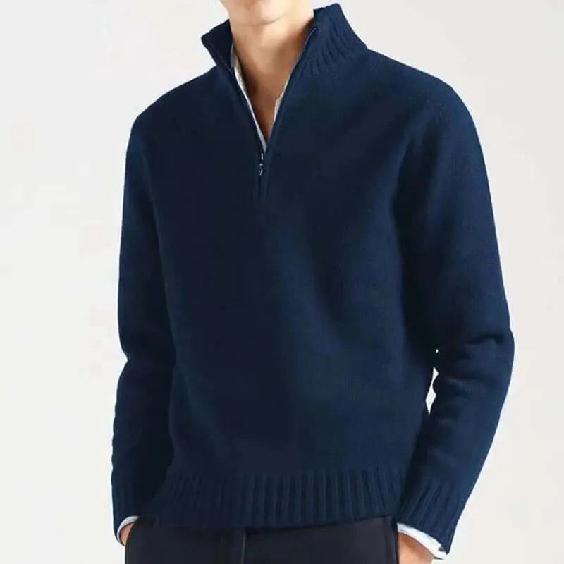Men's Half-Zip Warm Sweater: Stylish & Comfortable Knitwear