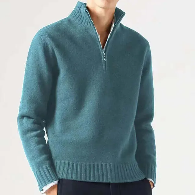 Men's Half-Zip Warm Sweater: Stylish & Comfortable Knitwear