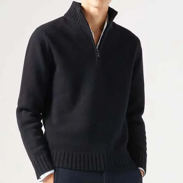 Men's Half-Zip Warm Sweater: Stylish & Comfortable Knitwear