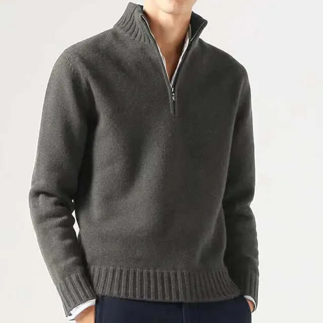 Men's Half-Zip Warm Sweater: Stylish & Comfortable Knitwear