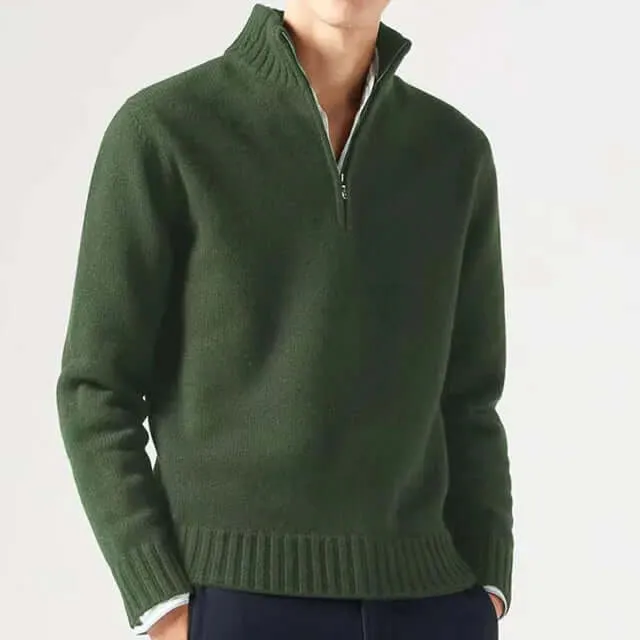 Men's Half-Zip Warm Sweater: Stylish & Comfortable Knitwear