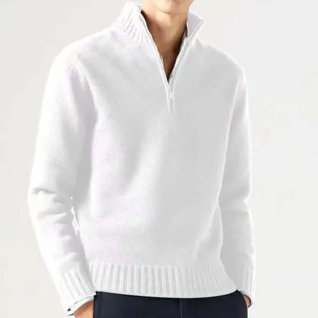 Men's Half-Zip Warm Sweater: Stylish & Comfortable Knitwear