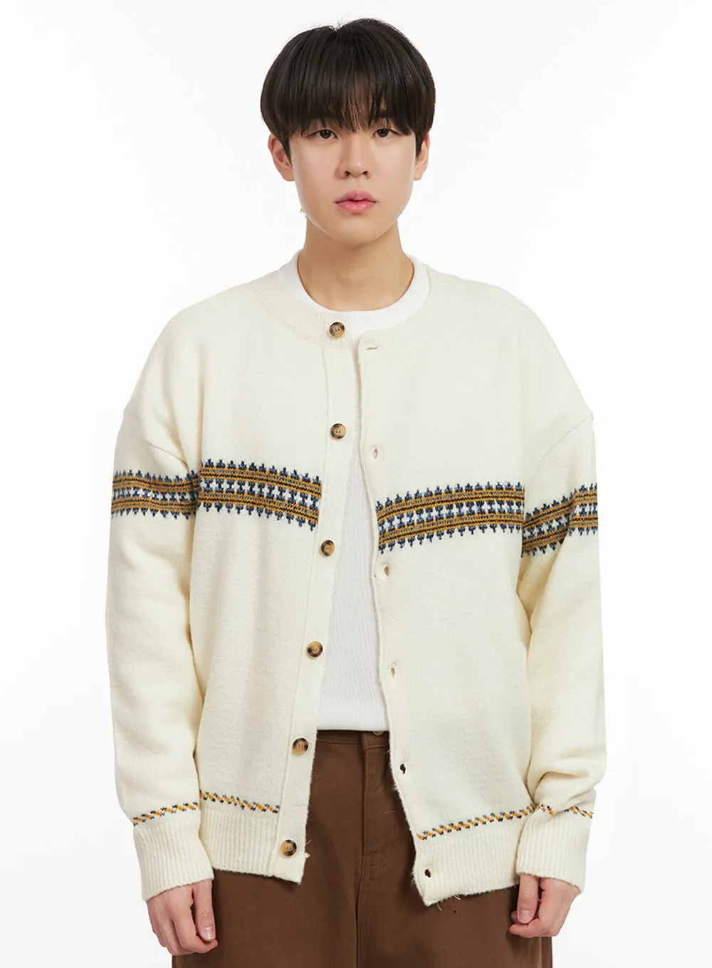 Men's Nordic Loose-Fit Cardigan IJ517