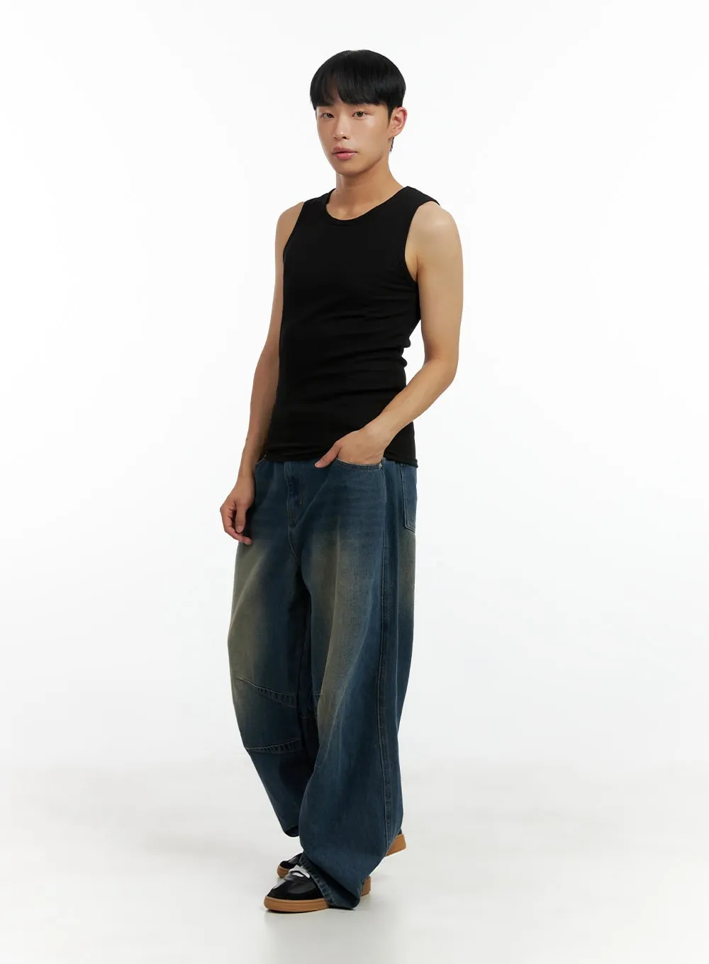 Men's Pintuck Loose Fit Jeans CL429