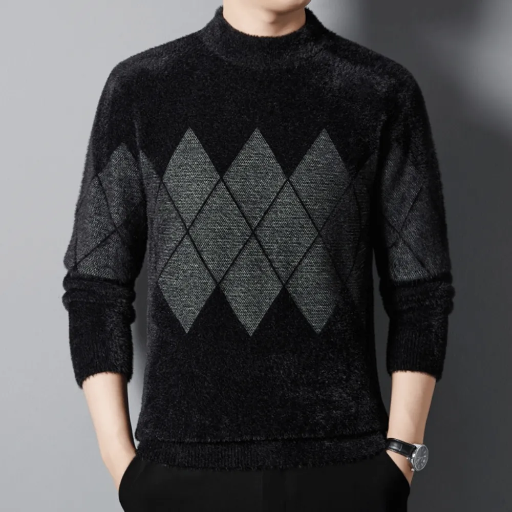 Men's Relaxed Fit Knitted Sweater - Cozy & Stylish