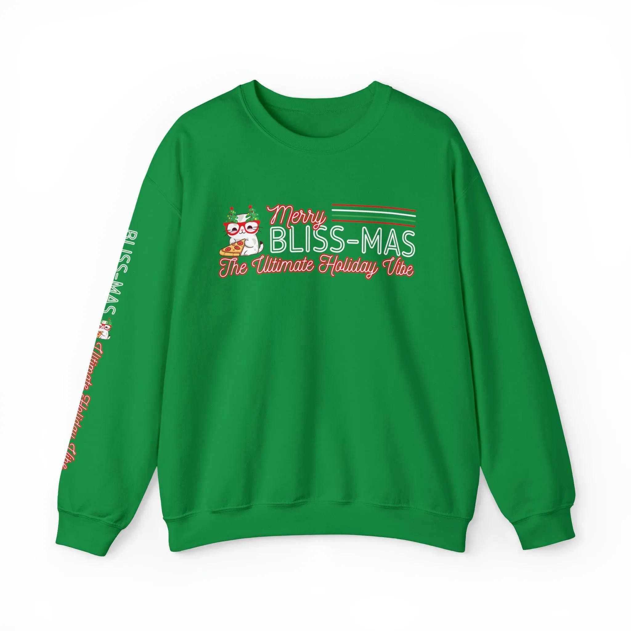 Merry Bliss-Mas: Women's Holiday Vibe Sweatshirt with Unique Arm Detail
