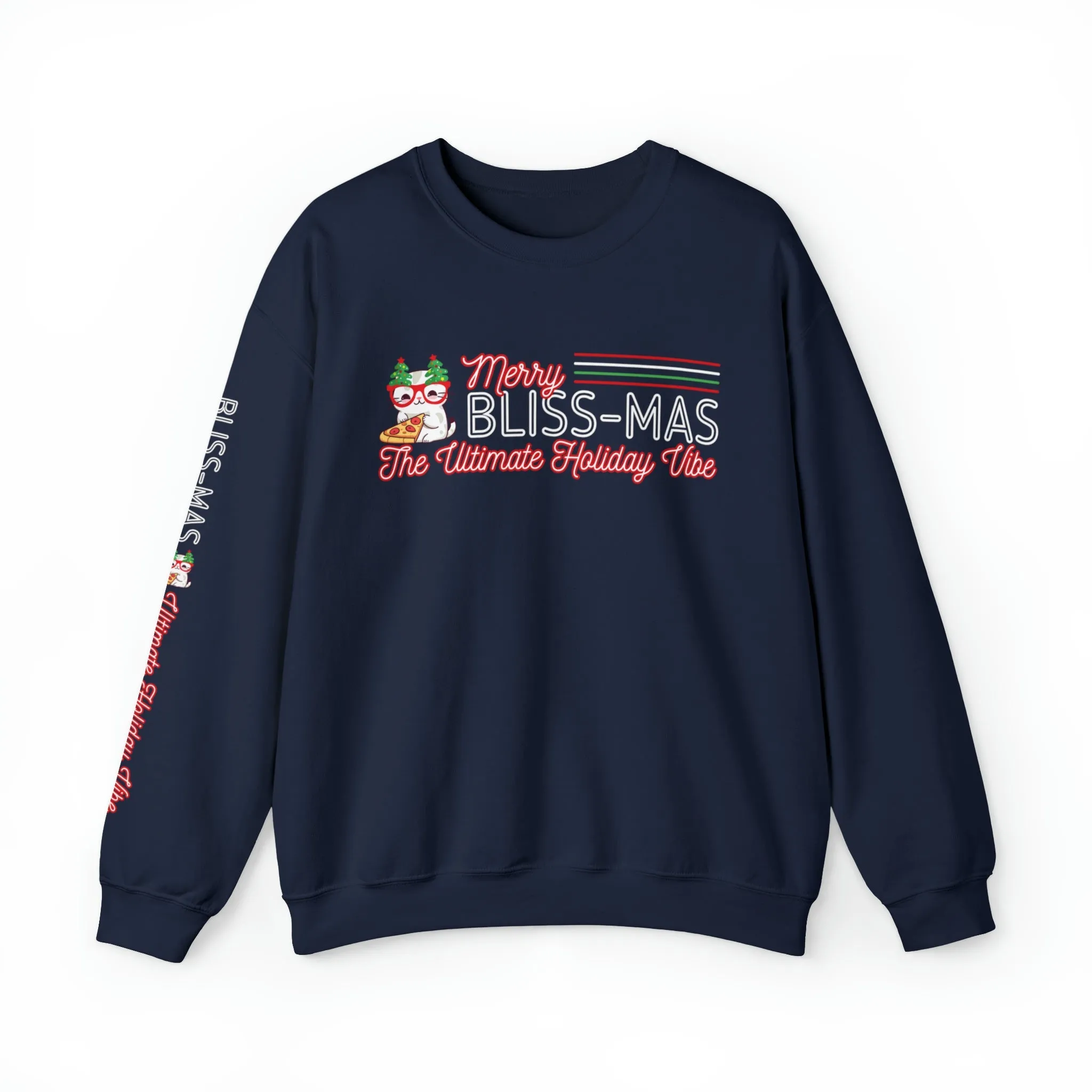 Merry Bliss-Mas: Women's Holiday Vibe Sweatshirt with Unique Arm Detail