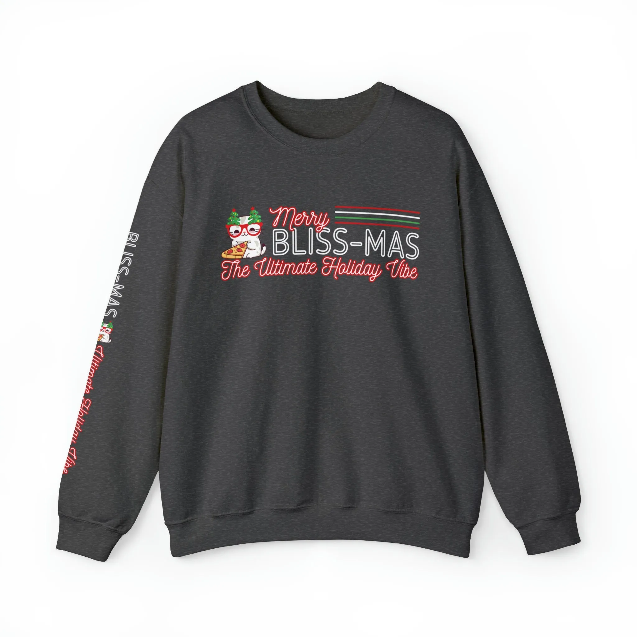 Merry Bliss-Mas: Women's Holiday Vibe Sweatshirt with Unique Arm Detail