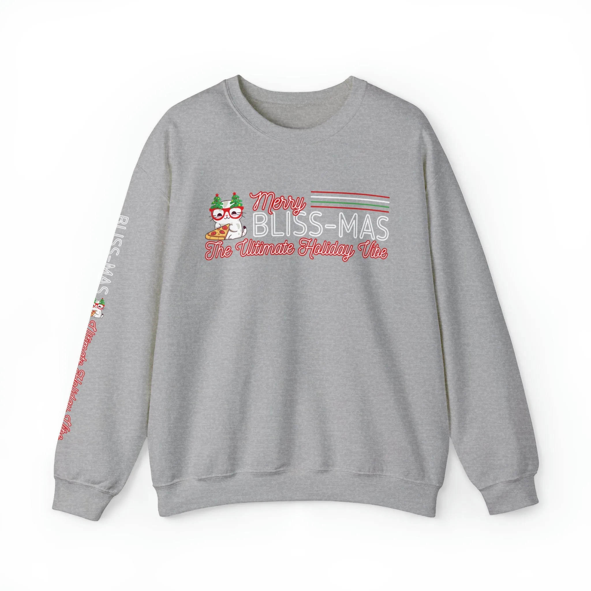 Merry Bliss-Mas: Women's Holiday Vibe Sweatshirt with Unique Arm Detail