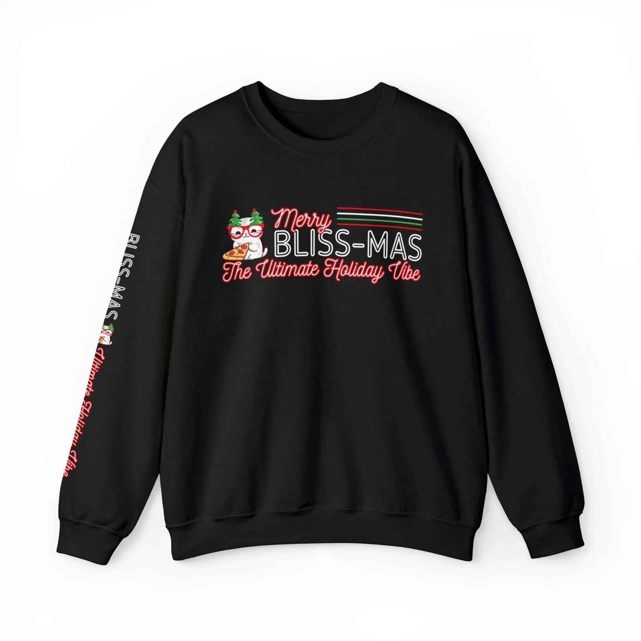 Merry Bliss-Mas: Women's Holiday Vibe Sweatshirt with Unique Arm Detail