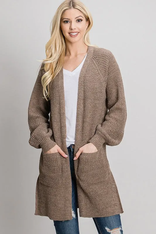 Mocha Chunky Weave Cardigan