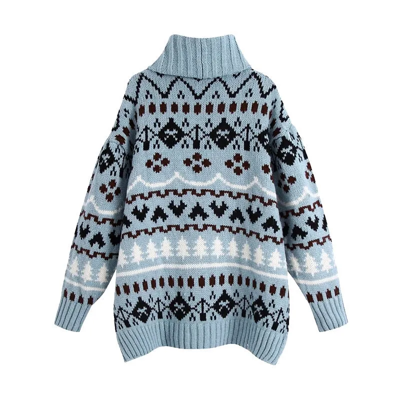 OVERSIZED JACQUARD KNITTED SWEATER