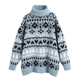 OVERSIZED JACQUARD KNITTED SWEATER