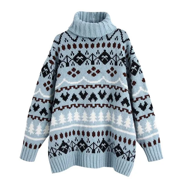 OVERSIZED JACQUARD KNITTED SWEATER