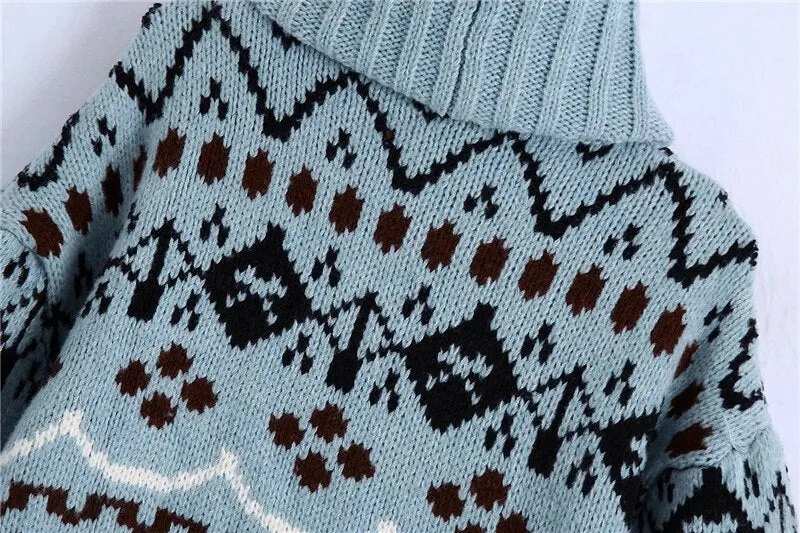 OVERSIZED JACQUARD KNITTED SWEATER