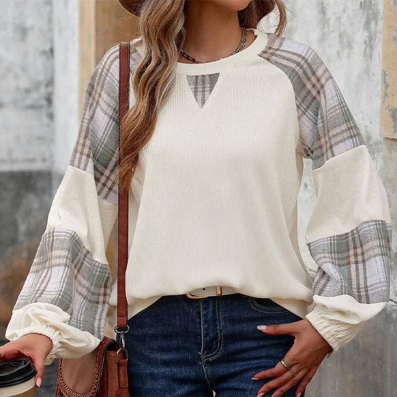 Plaid Pullover Loose Top