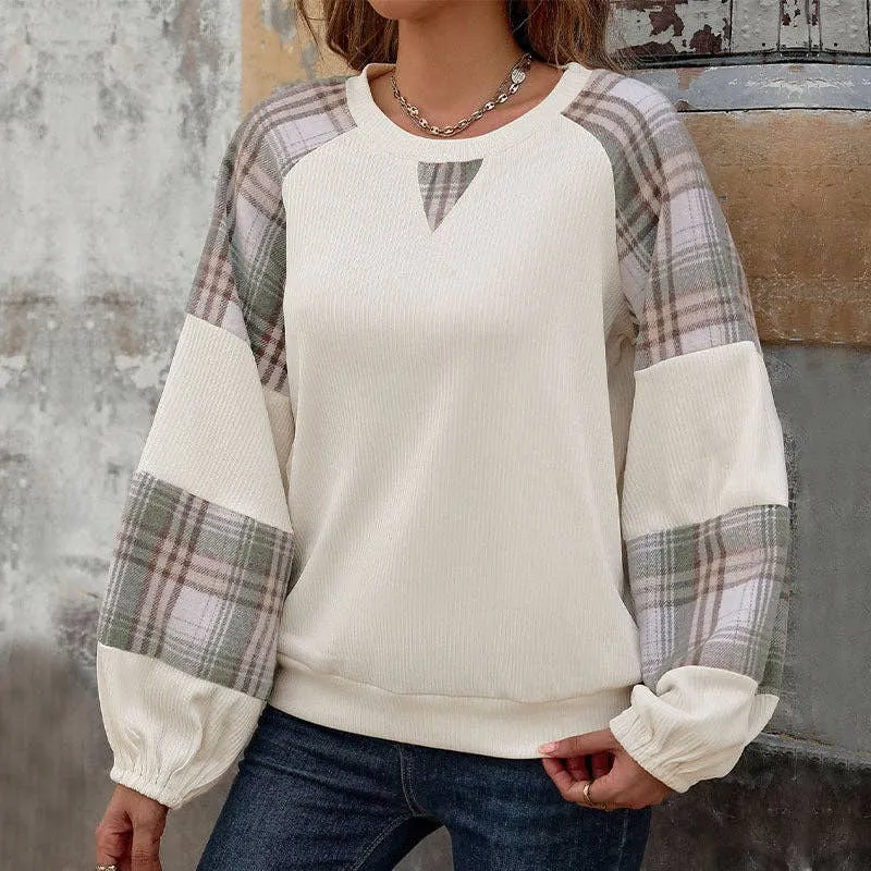 Plaid Pullover Loose Top