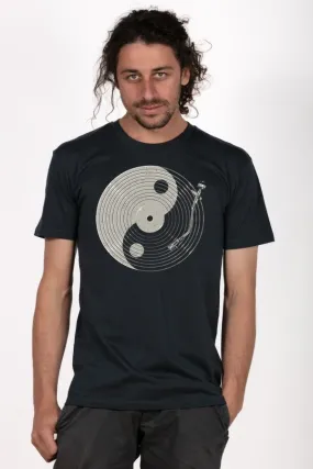 Skumi Mens T Shirt Darkness and The Light Charcoal