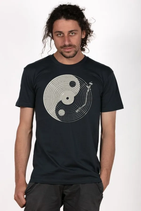 Skumi Mens T Shirt Darkness and The Light Charcoal