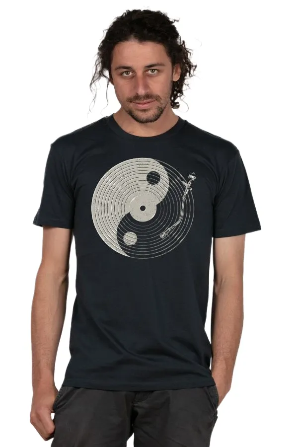Skumi Mens T Shirt Darkness and The Light Charcoal