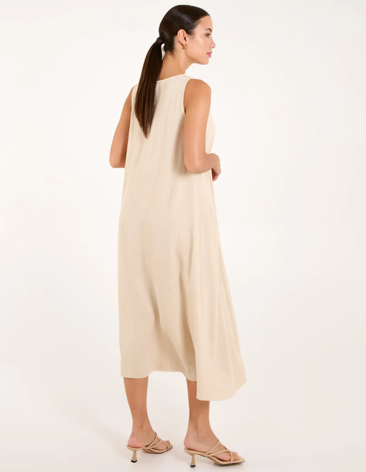 V Neck Midi Dress