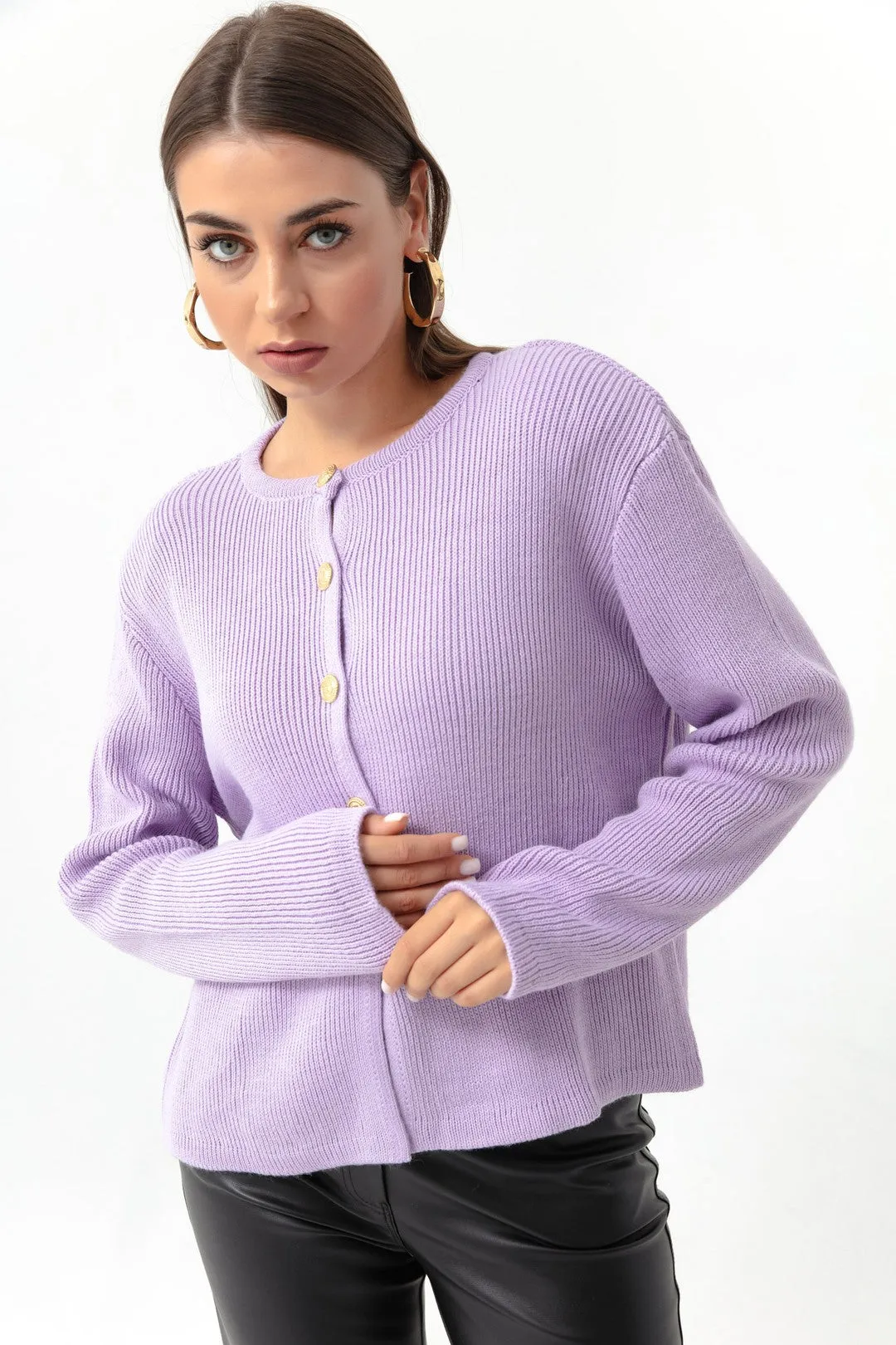 Woman Gold Buttoned Homeland Cardigan