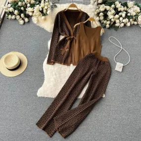 Women's 3-Piece Knitwear Set: Cozy & Stylish