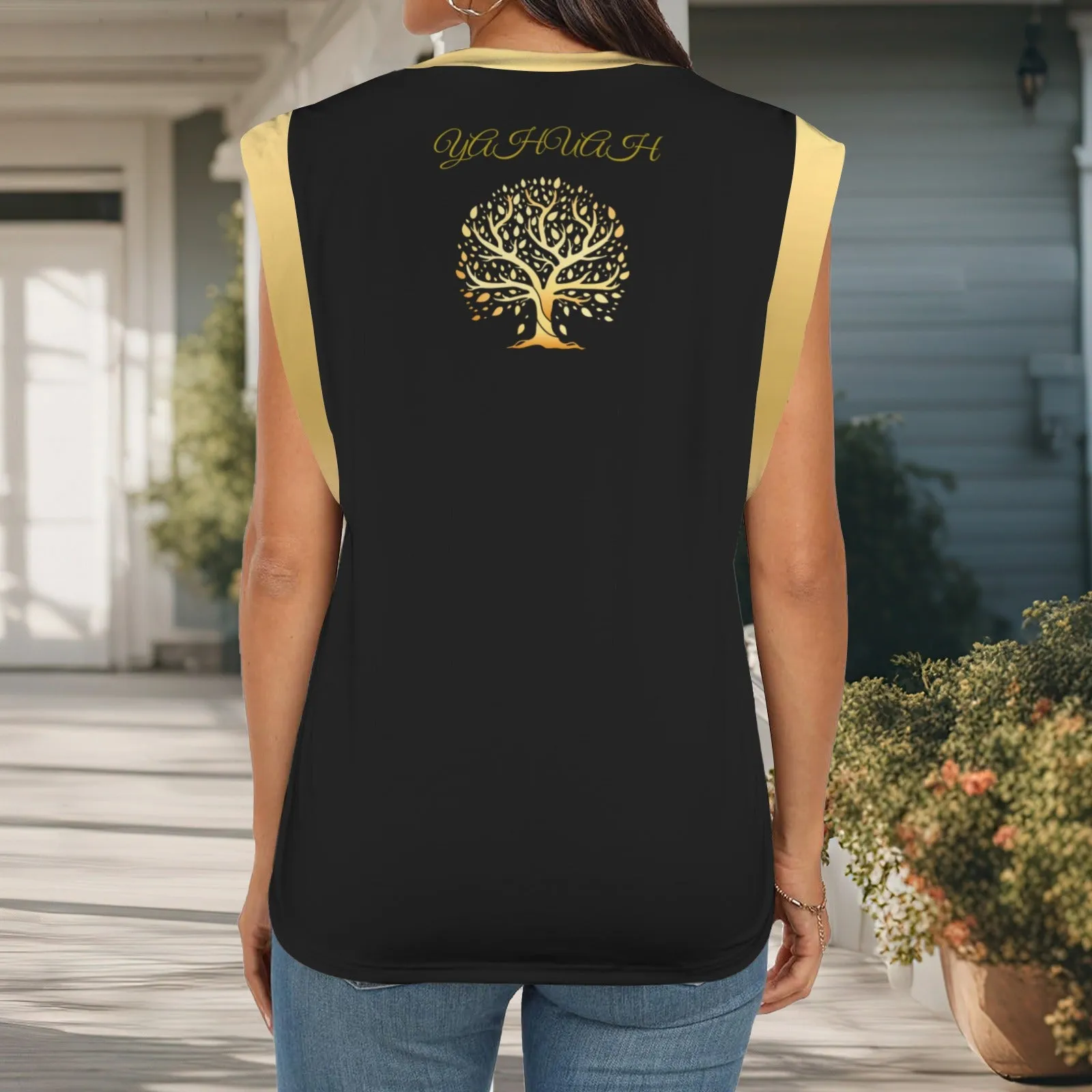 Yahuah-Tree of Life 01 Elect Ladies Designer Cap Sleeve T-shirt